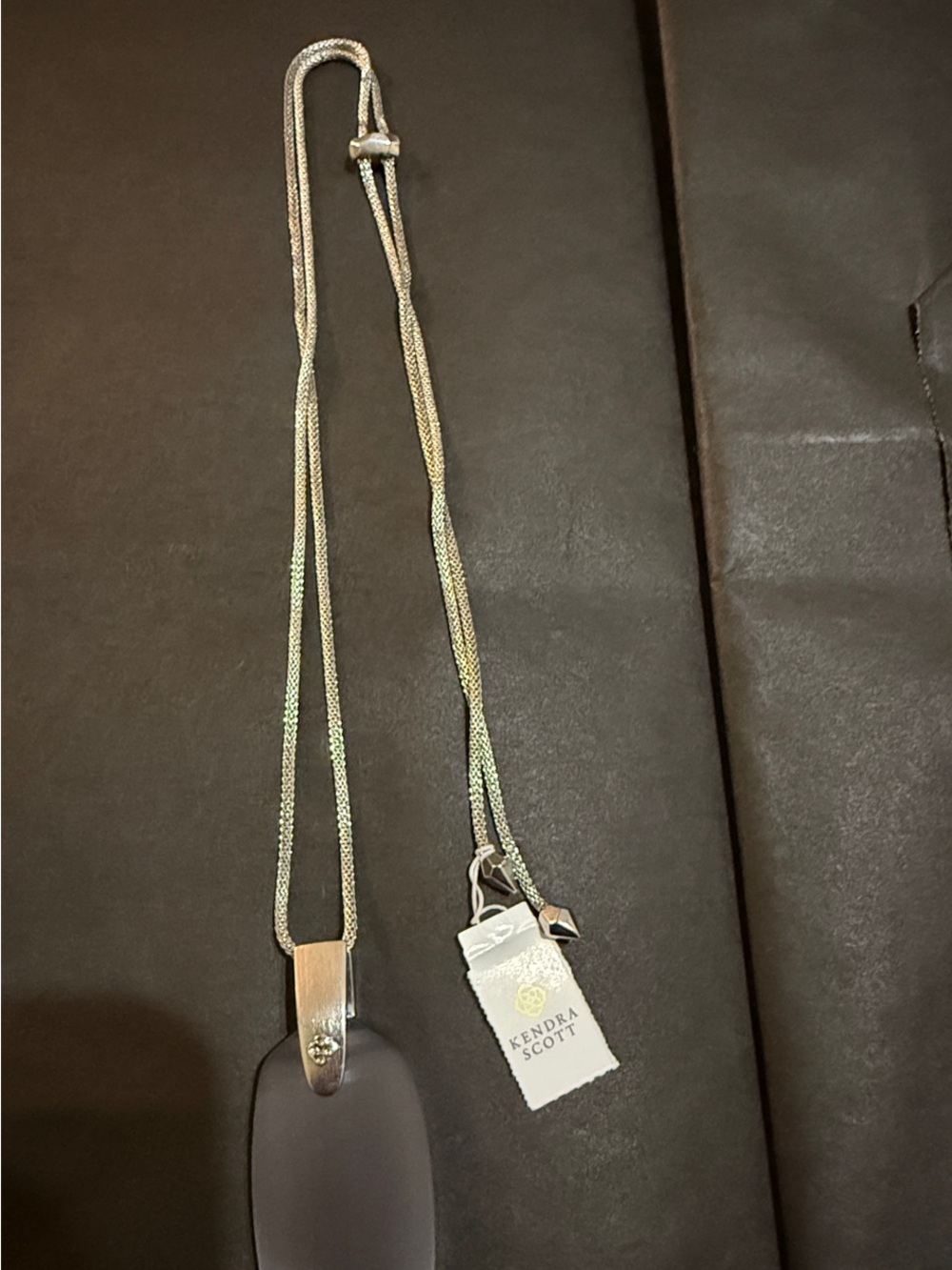 Kendra Scott Necklace with Gray Matte Stone Pendant - Picture 3 of 4